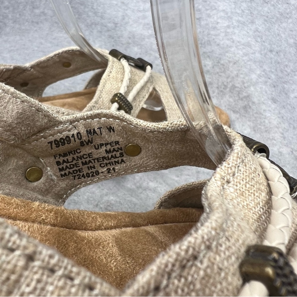 Minnetonka Womens 8 Wide Silvie Slingback Sandals Western Boho Natural Vegan New - Picture 7 of 12